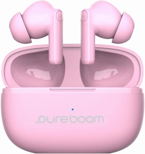 PureGear PureBoom Wireless Earbuds for Enhanced Sound, Touch Control Stereo Headphones in Ear Built-in Mic for iPhone/Android Phones/TV/Laptops, More Devices (Pink) Lifetime Replacement Coverage TWS earbuds,compact wireless buds,Bluetooth ear tips,