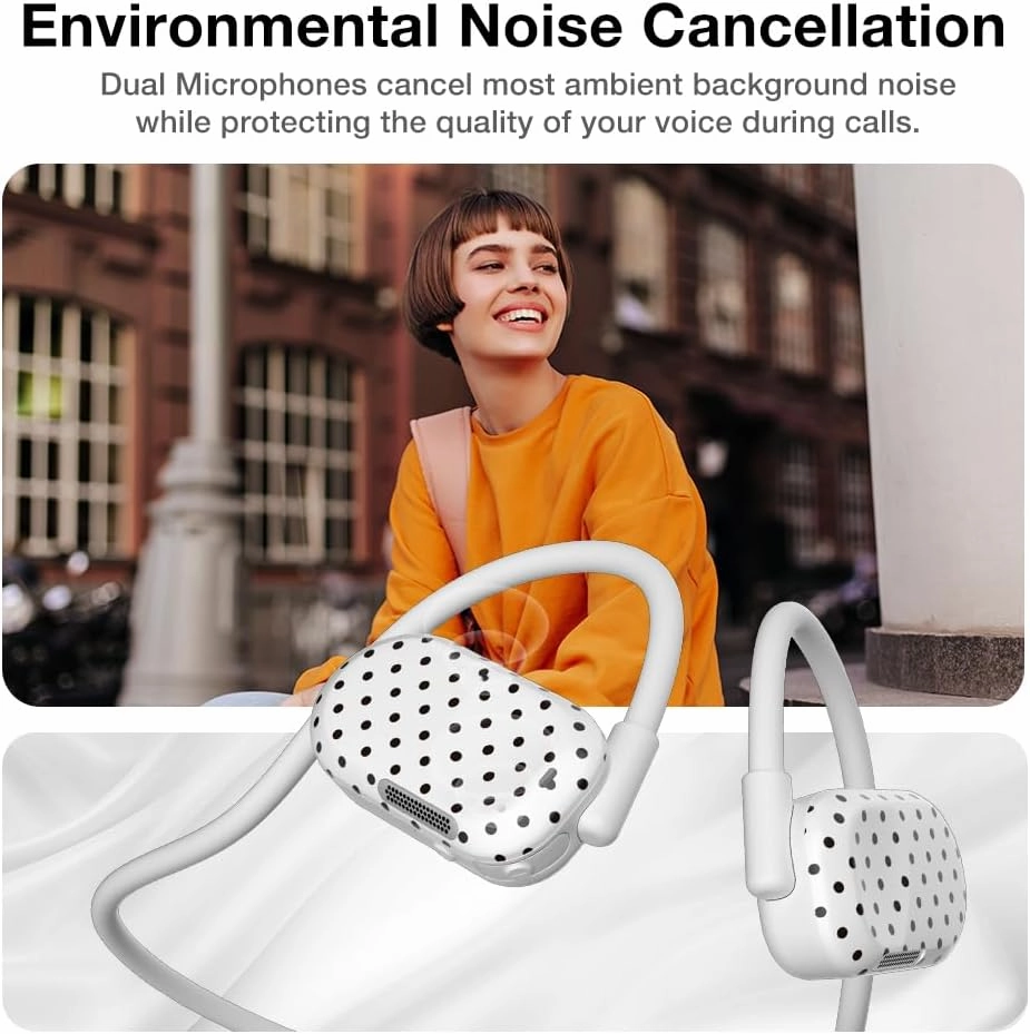 Purity Air Open Ear Headphones - True Air Conduction Wireless Bluetooth Open Ear Earbuds with Dual Mic for iPhone/Android - Secured Long Wearing Comfort, Sports Sweat Resistant (Black dots)