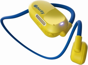 Purity Air Open Ear Headphones - True Air Conduction Wireless Bluetooth Open Ear Earbuds with Dual Mic for iPhone/Android - Secured Long Wearing Comfort, Sports Sweat Resistant (Yellow/Blue) reference headphones,neutral sound headphones,monitor headphones,