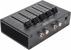 PUSOKEI Phono Preamp - 3 Band Sound Equalizer, EQ 2 Channel Digital Audio Equalizer, 12dB High Mid Low Tone Adjustment, Balanced Volume Control, Stereo Sound Input/Output, DC 5V balanced output player,audiophile player,hi-res digital player,