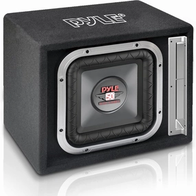 Pyle 10'' Single Series Vented Subwoofer Enclosure - High Powered Woofers with a Non-Pressed Paper Cone, Rear Vented Design with Santoprene Surround - PLSQ10BS,Black audiophile subwoofer,active subwoofer,low frequency speaker,