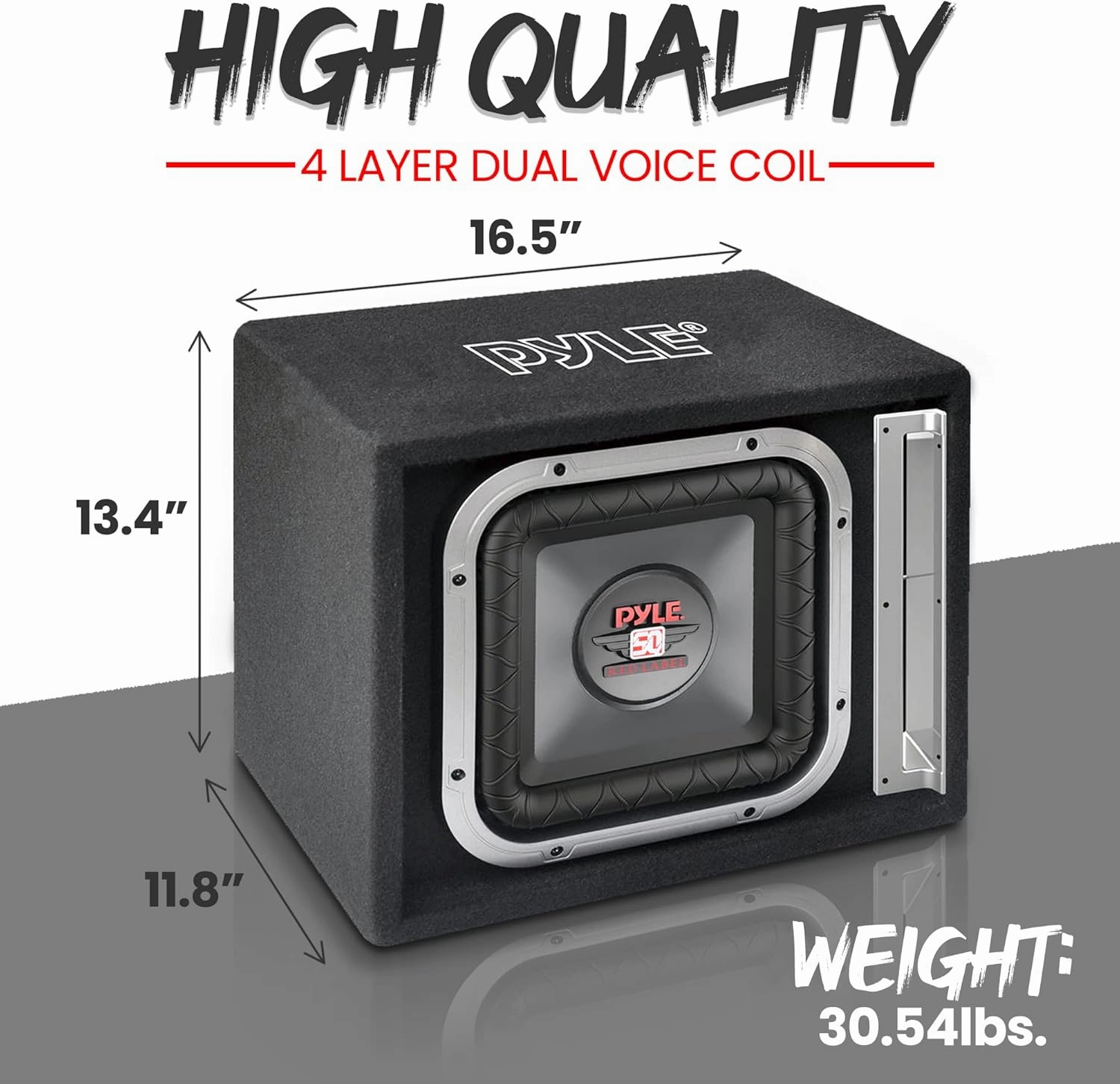 Pyle 10'' Single Series Vented Subwoofer Enclosure - High Powered Woofers with a Non-Pressed Paper Cone, Rear Vented Design with Santoprene Surround - PLSQ10BS,Black