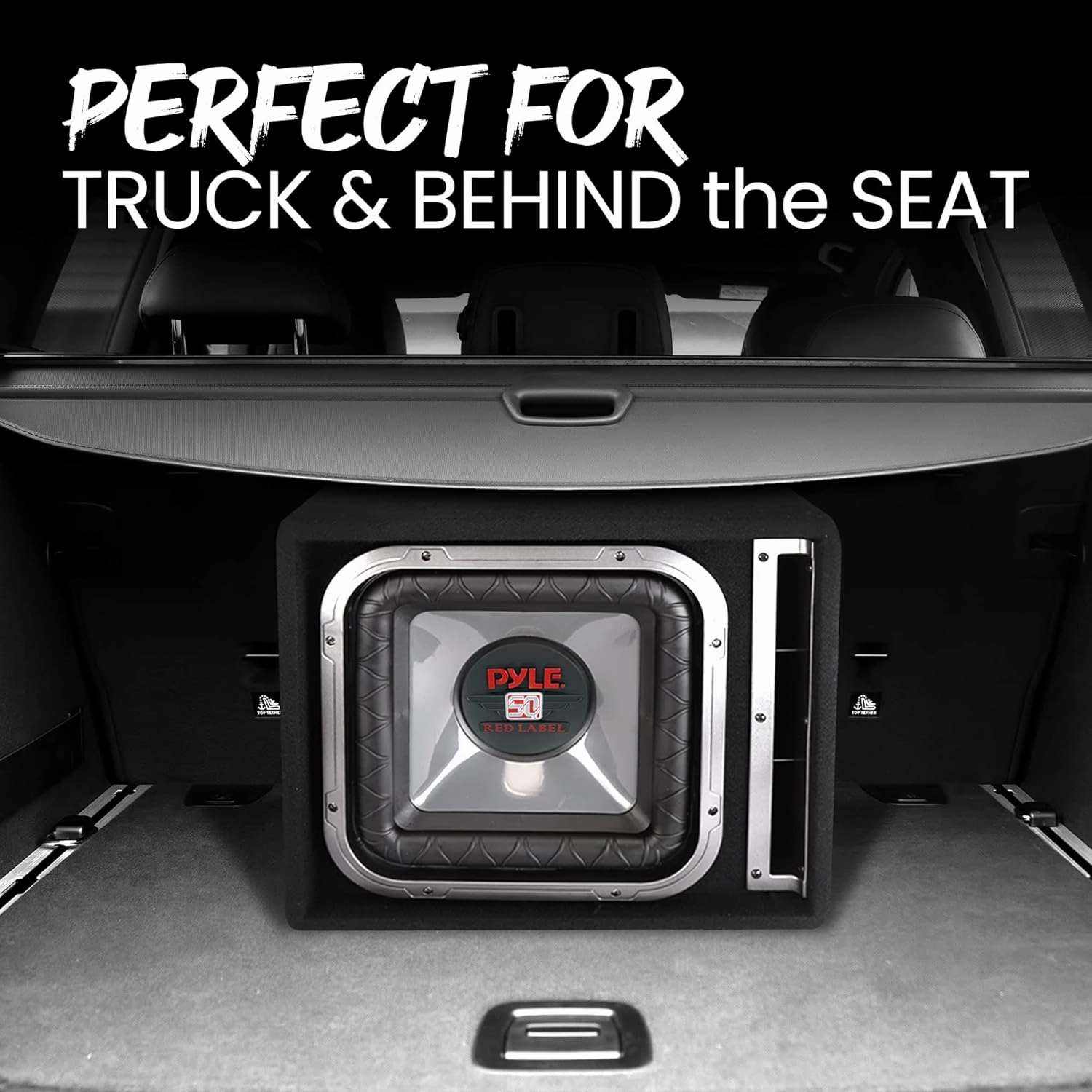 Pyle 10'' Single Series Vented Subwoofer Enclosure - High Powered Woofers with a Non-Pressed Paper Cone, Rear Vented Design with Santoprene Surround - PLSQ10BS,Black