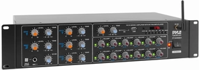 Pyle 12-Channel Wireless Bluetooth Power Amplifier - 6000 Watts Maximum Power Output, Multi-Zone Audio Source Mixer Receiver with USB, SD, AUX Inputs, and Digital LED Display Panel - PT12050CH.5 power amplifier,stereo amp,hi-fi power amp,