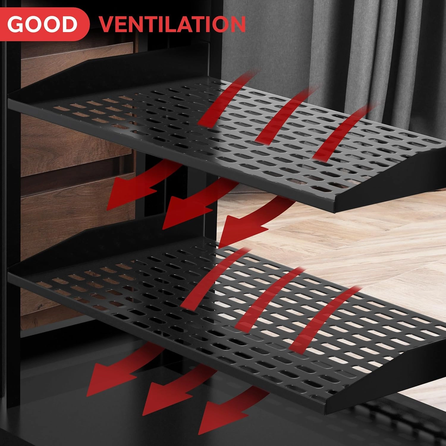 Pyle 19-Inch 1U Server Rack Shelf - 10 pcs. Vented Metal Shelves for Optimal Airflow, Wall or Rack MountableSupports up to 110 lbs, 17 x 10 Shelf Tray for Cabinets, Computers & Network Equipment