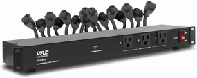 Pyle 19-Outlet 1U Rackmount PDU Power Distribution Unit - 15 Amp Surge Protector - USB Charging Port - Ground Lift - Circuit Breaker - 15FT Cord - 3 Front AC Outlets - 16 Rear Power Cables - PCO860 audio rack,hi-fi component stand,media shelf,