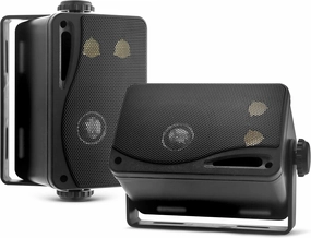 Pyle 3-way Mini Box Speaker System - 3.5 Inch 200 Watt Waterproof Marine Grade Mount Speakers - in a Heavy Duty ABS Enclosure Grill - Home, Boat, Poolside, Patio Indoor Outdoor Use (Black) bookshelf speakers,compact stereo speakers,hi-fi shelf speakers,