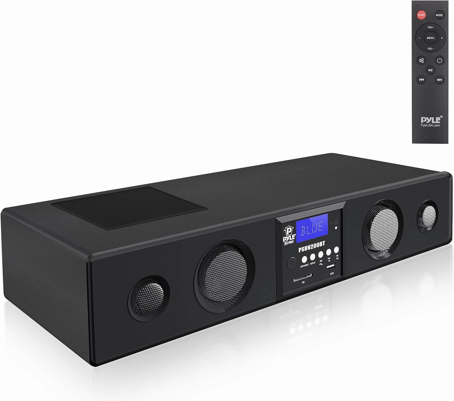 Pyle 3D Surround Bluetooth Soundbar - Sound System Compatible to TV, USB, SD, FM Radio with 3.5mm AUX Input and Wireless Remote - PSBV200BT surround sound system,cinema audio kit,5.1 surround package,