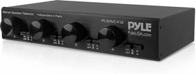 Pyle 4 Channel High Power Stereo Speaker Selector with Volume Control - Rugged and Durable Housing Construction, Cabinet Heat Sink, Plug and Play Easy Install - PLSHVC412 AV receiver,surround receiver,home theater amplifier,
