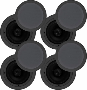Pyle 4 Pair Speakers, 200W 6.5" Flush Mount in Wall/in Ceiling Speakers with Spring-Loaded Terminals, PDIC Series, Black soundbar,TV speaker bar,home theater soundbar,