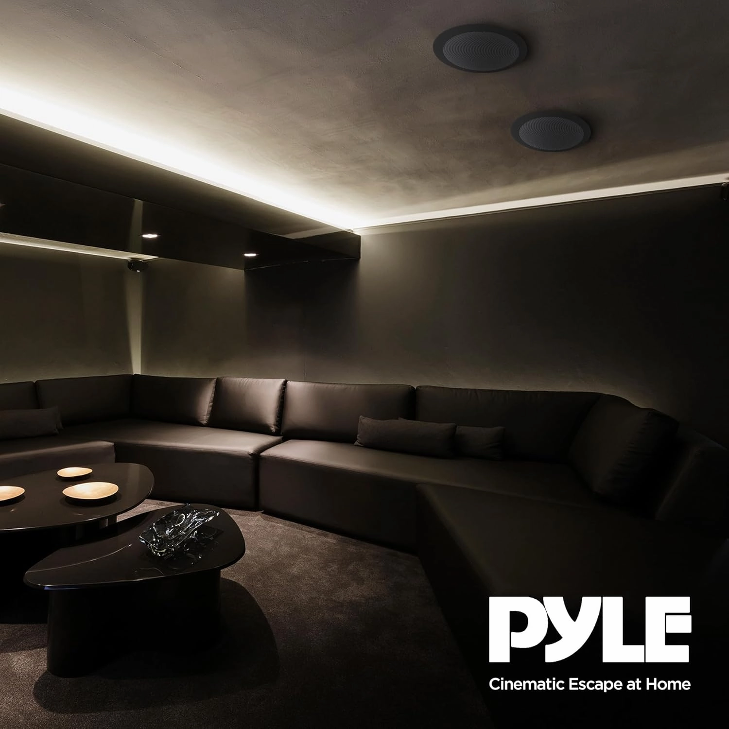 Pyle 4 Pair Speakers, 200W 6.5" Flush Mount in Wall/in Ceiling Speakers with Spring-Loaded Terminals, PDIC Series, Black