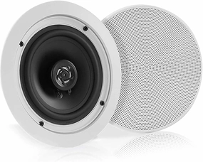 Pyle 5.25 Pair Bluetooth Flush Mount In-wall In-ceiling 2-Way Speaker System Quick Connections Changeable Round/Square Grill Polypropylene Cone & Polymer Tweeter Stereo Sound 150 Watt (PDICBT552RD) soundbar,TV speaker bar,home theater soundbar,