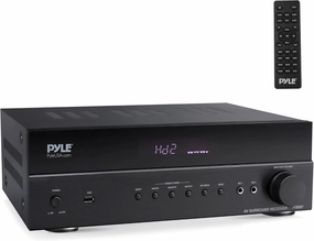 Pyle 5.2 Channel Hi-Fi Home Theater Receiver - 1000W MAX Wireless BT Surround Sound Stereo Amplifier System with 4k Ultra HD Support, MP3/USB/DAC, Ideal for Immersive Home Audio Experience - PT865BT AV receiver,surround receiver,home theater amplifier,