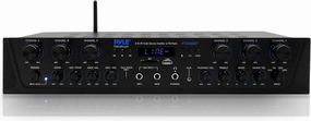 Pyle 600W 6-Channel Bluetooth Stereo Amplifier - Audio Receiver with Digital LCD - Microphone Input - USB - SD - AUX - RCA - FM Radio - Headphone Jack - Multi-Zone Control - PTA66BT integrated amplifier,stereo receiver,hi-fi amp combo,