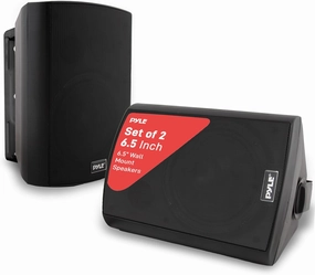 Pyle 6.5-Inch Wall Mount Waterproof Bluetooth Speaker System  Indoor/Outdoor Audio Pair with Built-in Digital Amplifier, Weather-Resistant Housing, High-Power Sound, Easy Installation (Black) wireless speakers,portable Bluetooth speaker,multiroom speaker,
