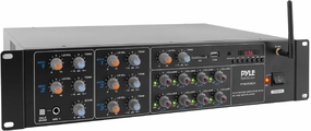 Pyle 8-Channel Wireless Bluetooth Power Amplifier - 4000W Rack Mount Multi Zone Sound Mixer Audio Home Stereo Receiver Box System w/ RCA, USB, AUX - For Speaker, PA, Theater, Studio/Stage - PT8050CH audio rack,hi-fi component stand,media shelf,