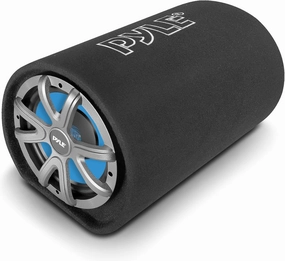 Pyle 8-Inch Carpeted Subwoofer Tube Speaker - 400 Watt High Powered Car Audio Sound Component Speaker Enclosure System w/ 2 Aluminum Voice Coil, 4 Ohm, 30Hz-700kHz Frequency - Pyle PLTB8,Black tube amplifier,valve amp,audiophile tube stereo,