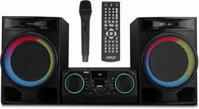 Pyle CD Stereo System with Bluetooth, MP3/DVD/CD Playback, Dual USB Recording CD Player with Speakers, Black Mini Stereo System with Subwoofer, FB Radio, 160W Digital Amplifier & Remote Control balanced output player,audiophile player,hi-res digital pl