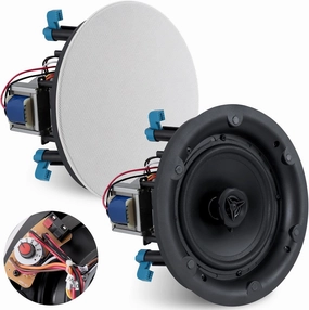 Pyle Ceiling and Wall Mount Speaker-8 2-Way 70V Audio Stereo Sound Subwoofer Sound with Dome Tweeter,600 Watts,in-Wall&in-Ceiling Flush Mount for Home Surround System-Pyle PDIC8LT(White) soundbar,TV speaker bar,home theater soundbar,