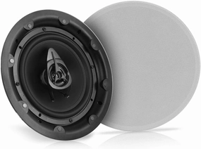 Pyle Ceiling and Wall Mount Speaker - 8 Dual 2-Way Audio Stereo Sound Subwoofer Sound with Tweeter, 600 Watts, In-Wall & In-Ceiling Flush Mount for Home Surround System - 1 Pair - Pyle PWRC83 (White) soundbar,TV speaker bar,home theater soundbar,