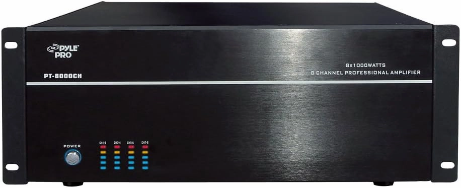 Pyle Home PT8000CH 8-Channel, 8,000-Watt Stereo/Mono Amp integrated amplifier,stereo receiver,hi-fi amp combo,