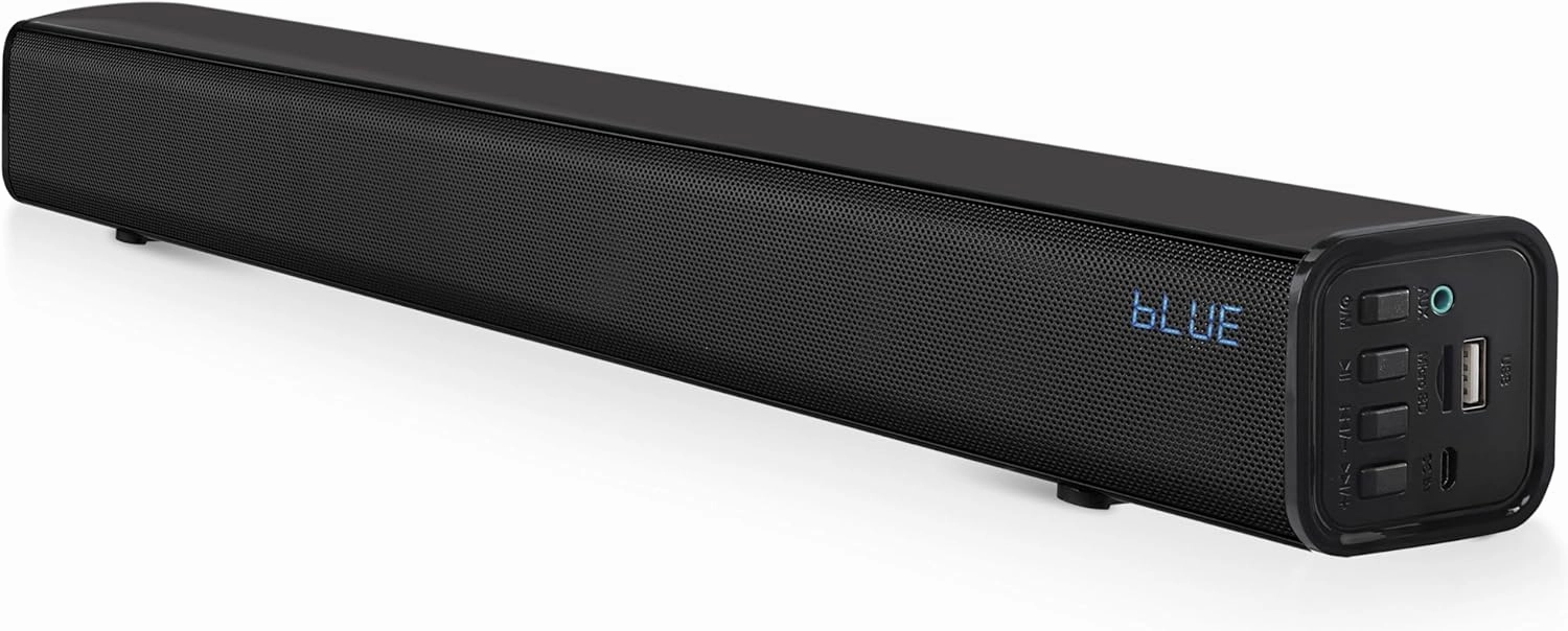 Pyle Home Theater Soundbar Speaker w/Bluetooth - Wave Base Streaming Tabletop Stand Mount TV Digital System with AUX/USB Port/Micro SD Input, Extended Bass Performance, Full Range Sound Reproduction soundbar,TV speaker bar,home theater soundbar,