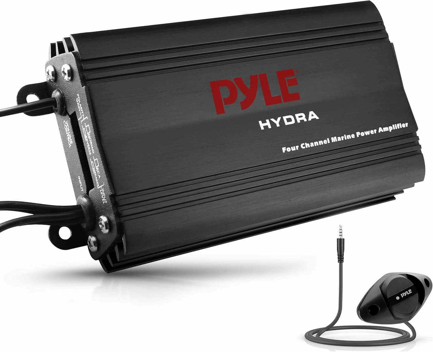 Pyle Hydra Marine Amplifier - Upgraded Elite Series 800 Watt 4 Channel Micro Amplifier - Waterproof, GAIN Level Controls, RCA Stereo Input, 3.5mm Jack, MP3 & Volume Control (PLMRMP3B) power amplifier,stereo amp,hi-fi power amp,