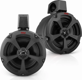 Pyle Marine-Grade Powersports Active Speaker System - 1200w Peak Power, Bluetooth 5.0 Waterproof UTV ATV 6.5" Speaker with Integrated Amplifier, Universal Roll Bar Mount for Jeep 4x4 (Pair) integrated amplifier,stereo receiver,hi-fi amp combo,