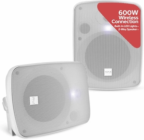 PYLE Outdoor Speakers - Pair of Bluetooth Waterproof Wireless Speakers - 600 Watt 2-Way Full Range Stereo Speaker, Marine Grade Weatherproof, Wall/Ceiling Universal Mounting - Home, Boat, Patio Pool wireless speakers,portable Bluetooth speaker,multiroom sp