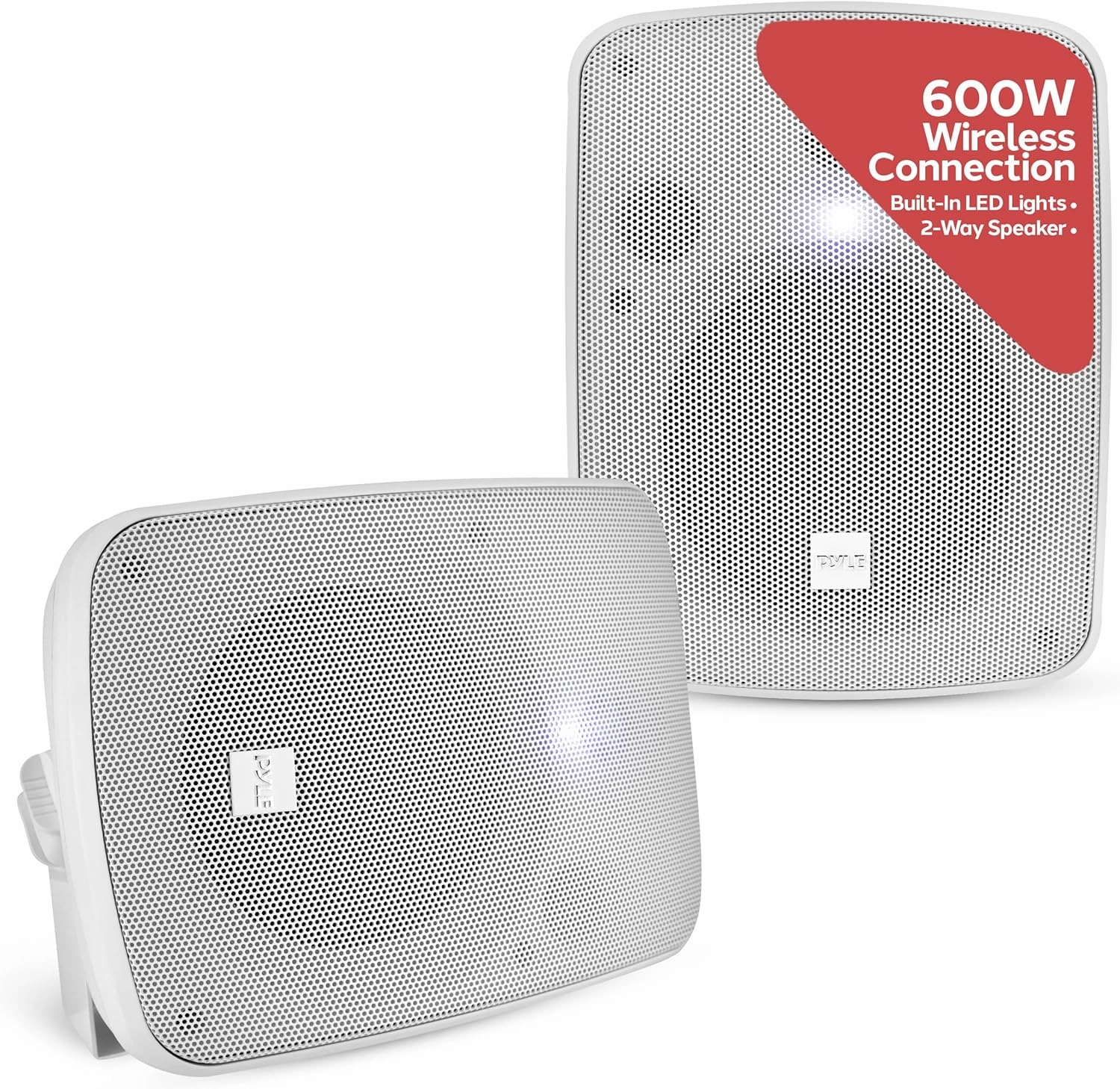 PYLE Outdoor Speakers - Pair of Bluetooth Waterproof Wireless Speakers - 600 Watt 2-Way Full Range Stereo Speaker, Marine Grade Weatherproof, Wall/Ceiling Universal Mounting - Home, Boat, Patio Pool wireless speakers,portable Bluetooth speaker,multiroom sp