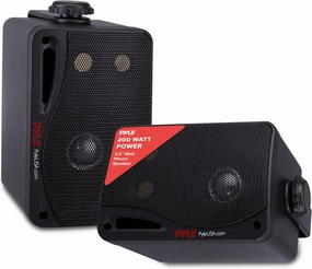 Pyle Outdoor Waterproof Wireless Bluetooth Speaker - 3.5 Inch Pair 3-Way Active Passive Weatherproof Wall, Ceiling Mount Dual Speakers System w/Heavy Duty Grill, Patio, Indoor Use PDWR42BBT (Black) wireless speakers,portable Bluetooth speaker,multiroom spe