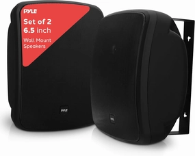 Pyle Outdoor Waterproof Wireless Bluetooth Speaker - 6.5 Inch Pair 2-Way Weatherproof Wall/Ceiling Mounted Dual Speakers w/Heavy Duty Grill, Universal Mount, Patio, Indoor Use PDWR64BTB (Black) floorstanding speakers,tower speakers,stereo floor speakers,