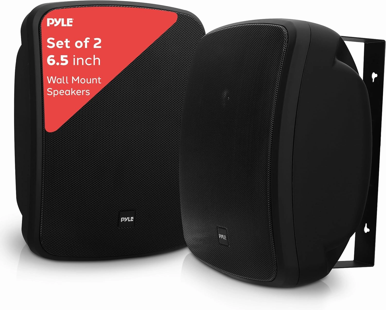 Pyle Outdoor Waterproof Wireless Bluetooth Speaker - 6.5 Inch Pair 2-Way Weatherproof Wall/Ceiling Mounted Dual Speakers w/Heavy Duty Grill, Universal Mount, Patio, Indoor Use PDWR64BTB (Black) floorstanding speakers,tower speakers,stereo floor speakers,