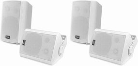 Pyle PDWR51BTWT 5.25 Inch 200 Watt Waterproof Stereo Speaker System for Indoor or Outdoor Theater Bluetooth Surround Sound System, White (4 Pack) surround sound system,cinema audio kit,5.1 surround package,
