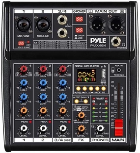 Pyle Professional DJ Audio Mixer Controller - 4-Channel DJ Controller Sound Mixer w/DSP 16 Preset Effects, USB Interface, 2 XLR Mic/Line Input, AUX, FX Processor MP3 Player, Headphone Jack PMX464 balanced output player,audiophile player,hi-res digital play
