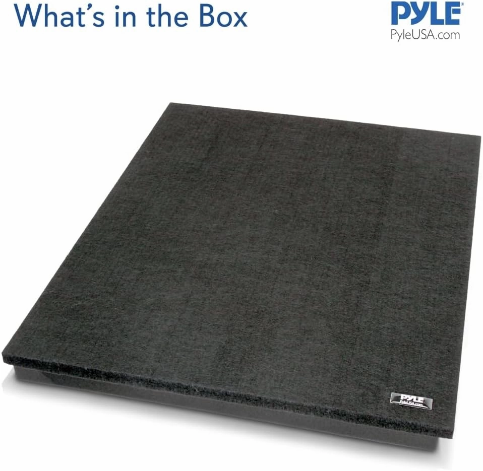 Pyle Sound Dampening Speaker Riser Foam - Audio Acoustic Noise Isolation Platform Pads Recoil Stabilizer w/ Rubber Base Pad For Studio Monitor, Subwoofer, Loudspeakers PSI12 (22.5 x 17.8 x 1.8 Inch)
