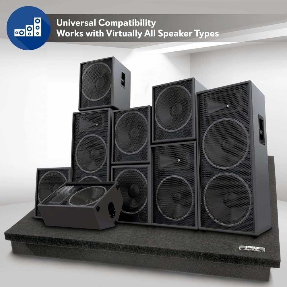 Pyle Sound Dampening Speaker Riser Foam - Audio Acoustic Noise Isolation Platform Pads Recoil Stabilizer w/ Rubber Base Pad For Studio Monitor, Subwoofer, Loudspeakers PSI12 (22.5 x 17.8 x 1.8 Inch)