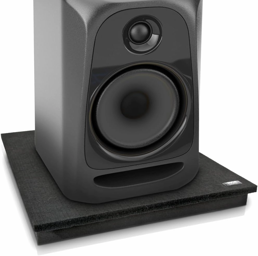 Pyle Sound Dampening Speaker Riser Foam - Audio Acoustic Noise Isolation Platform Pads Recoil Stabilizer w/ Rubber Base Pad For Studio Monitor, Subwoofer, Loudspeakers PSI12 (22.5 x 17.8 x 1.8 Inch) studio monitors,nearfield speakers,mixing reference monit