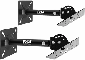 Pyle Speaker Wall Ceiling Mount Stand - Black Speaker Mounting Bracket w/ Adjustable Swivel Tilt, Retractable Telescopic Arm - Home Surround Sound System Bookshelf Satellite Speakers PSTNDC31 (Pair) surround sound system,cinema audio kit,5.1 surround packa