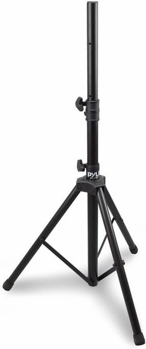 Pyle Tripod Speaker Stand, 33.9"x31.5"x58.0 Inch Adjustable Holder Mount, Durable Steel Design, Universal 35mm Compatibility, Safety Lock Pin, Foldable for Storage, Ideal for Large Speakers speaker stands,monitor stands,floor speaker holders,