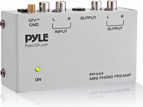 Pyle Ultra Compact Phono Preamp - Mini Turntable Preamp for Audio - Guitar, Microphone - RCA Input/Output for Record Player - Receiver - Amplifier - PP444 phono preamp,turntable amplifier,record player preamp,