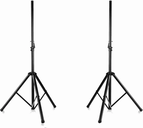 Pyle Universal Dual PA DJ Tripod 2 Speaker Stand Kit with Adjustable Height & Storage Bag Constructed with Heavy Duty Durable Steel & Lightweight for Easy Mobility Safety PIN Screw Locks PSTK107,Black speaker stands,monitor stands,floor speaker hol