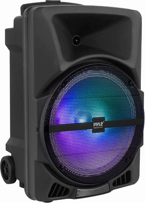 Pyle Wireless Portable PA Speaker System - 800W Powered Bluetooth Indoor & Outdoor DJ Stereo Loudspeaker with MP3 AUX 3.5mm Input, Flashing Party Light & FM Radio-PPHP1244B,Black floorstanding speakers,tower speakers,stereo floor speakers,
