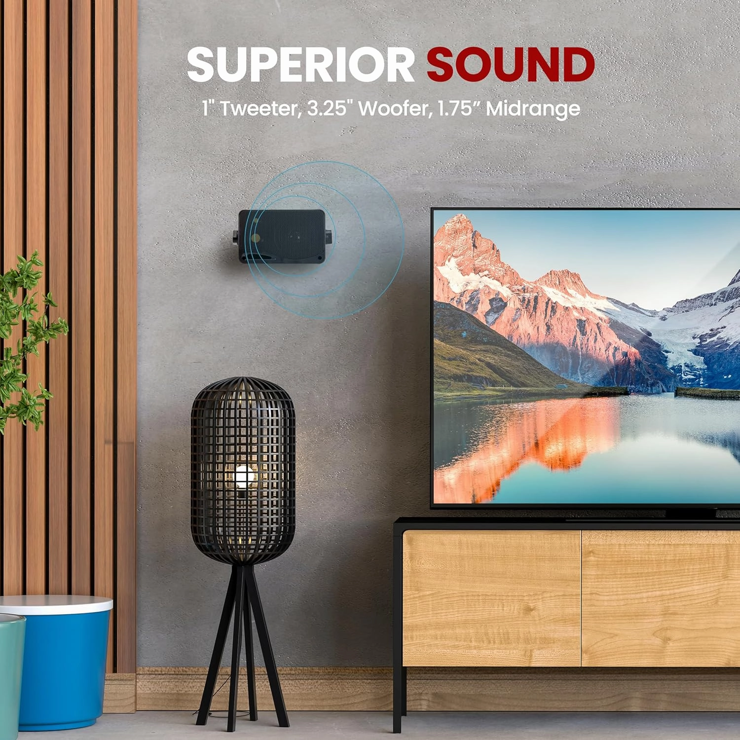 Pyramid 3-Way Indoor Outdoor Speaker System - 3.5 Inch 200W Pair of Mini Box Ceiling Wall Mount Speakers w/1" Tweeter, 3.25" Woofer, 1.75 Midrange - Home Theater Entertainment, PA System - 2022SX