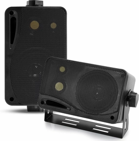 Pyramid 3-Way Indoor Outdoor Speaker System - 3.5 Inch 200W Pair of Mini Box Ceiling Wall Mount Speakers w/1" Tweeter, 3.25" Woofer, 1.75 Midrange - Home Theater Entertainment, PA System - 2022SX bookshelf speakers,compact stereo speakers,hi-fi s