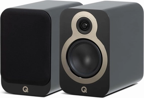 Q Acoustics 3030c Bookshelf Speakers Pair Satin Black - 2-Way Reflex Enclosure Type, 5.5" Bass Driver, 0.9" Tweeter - Stereo Speakers/Passive Speakers for Home Theater Sound System bookshelf speakers,compact stereo speakers,hi-fi shelf speakers,