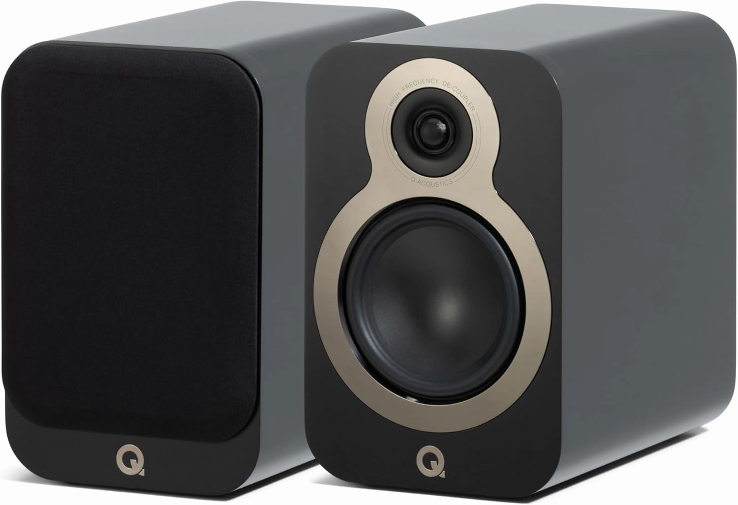 Q Acoustics 3030c Bookshelf Speakers Pair Satin Black - 2-Way Reflex Enclosure Type, 5.5" Bass Driver, 0.9" Tweeter - Stereo Speakers/Passive Speakers for Home Theater Sound System bookshelf speakers,compact stereo speakers,hi-fi shelf speakers,