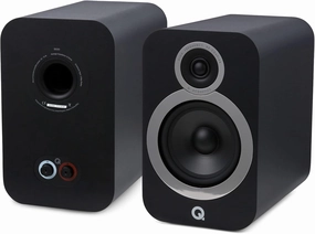 Q Acoustics 3030i Bookshelf Speakers Pair Carbon Black - 2-Way Reflex Enclosure Type, 6.5" Bass Driver, 0.9" Tweeter - Stereo Speakers/Passive Speakers for Home Theater Sound System bookshelf speakers,compact stereo speakers,hi-fi shelf speakers,