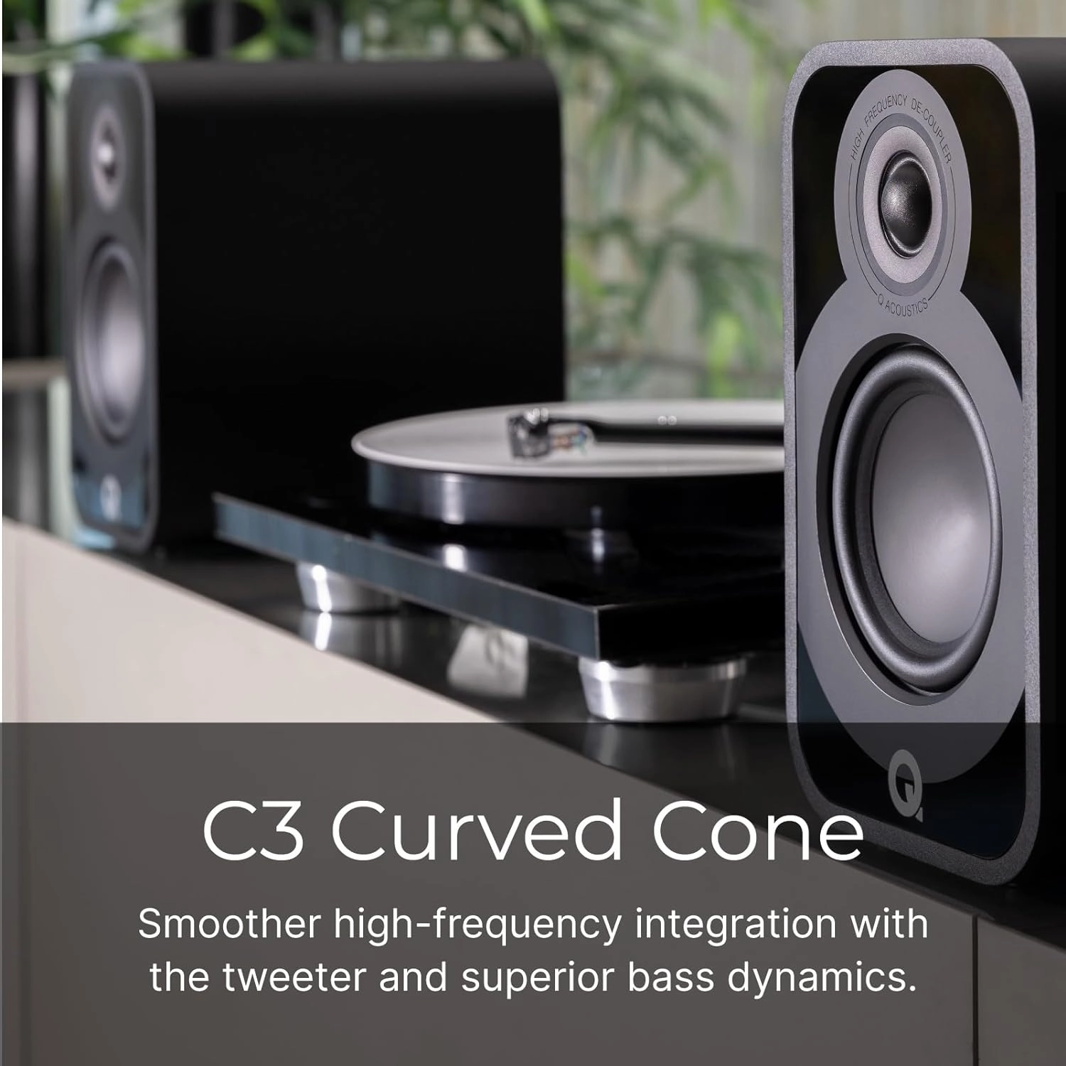 Q Acoustics 5010 Compact Bookshelf Speakers Pair Satin Black - 4.5" Mid/Bass Driver, 1" Tweeter - Stereo System for Home Theater Entertainment Center, Surround Sound TV/Record Player