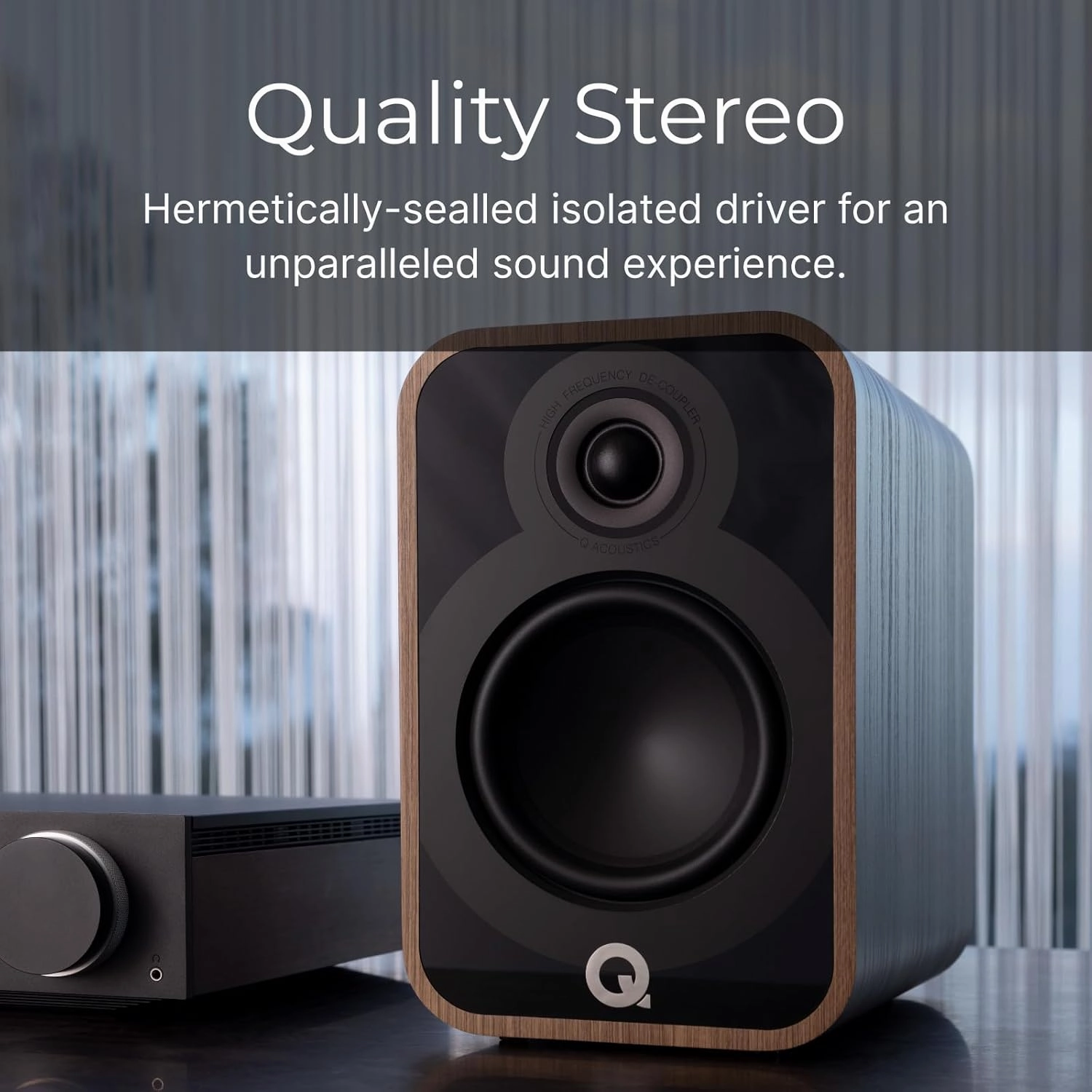 Q Acoustics 5010 Compact Bookshelf Speakers Pair Satin Black - 4.5" Mid/Bass Driver, 1" Tweeter - Stereo System for Home Theater Entertainment Center, Surround Sound TV/Record Player